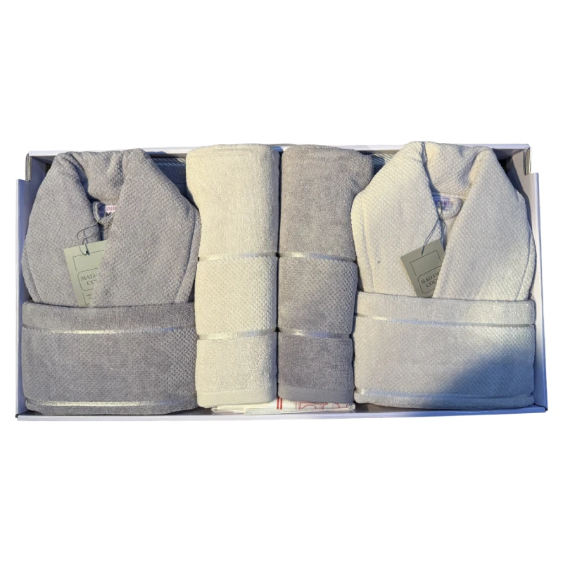 ست حوله 10 تیکه مادام کوکو Madame Coco مدل Premium Bamboo Aile Seti