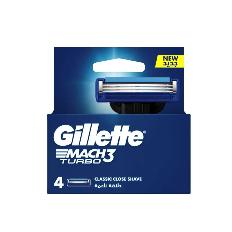 تیغ اصلاح مردانه ژیلت مدل Mach3 Turbo تعداد ۴ عدد
